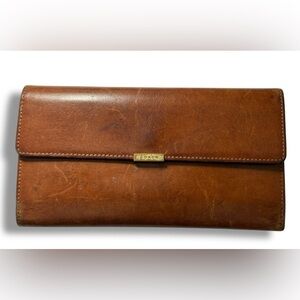 Coach Tan Leather Clutch Wallet